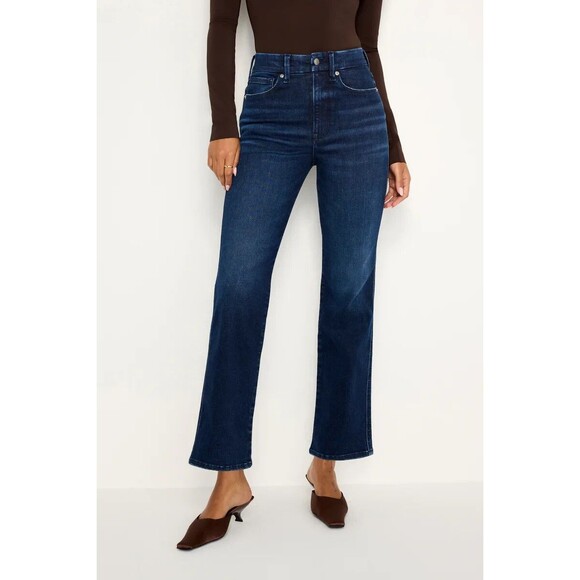NWT Good American ALWAYS FITS GOOD CURVE STRAIGHT JEANS Indigo707 - Picture 1 of 6